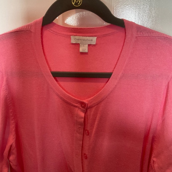 Coral  Classic Cardigan Charter Club, L - Picture 2 of 5